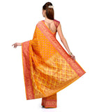 Orange Silk Georgette Banarasi Saree