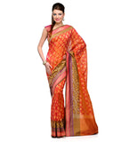 Orange Silk Georgette Banarasi Saree