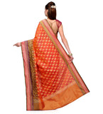 Orange Silk Georgette Banarasi Saree