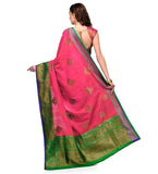 Magenta Matka Silk Handloom Banarasi Saree