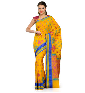 Golden Chanderi Cotton Banarasi Saree