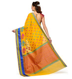 Golden Chanderi Cotton Banarasi Saree