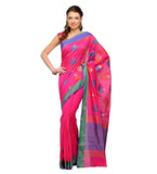 Magenta Chanderi Cotton Banarasi Saree