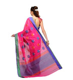 Magenta Chanderi Cotton Banarasi Saree