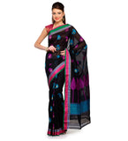 Black Chanderi Cotton Banarasi Saree