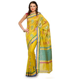 Mustard Chanderi Cotton Banarasi Saree