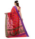 Maroon Chanderi Cotton Banarasi Saree