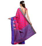 Magenta Chanderi Cotton Banarasi Saree