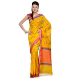 Golden Chanderi Cotton Banarasi Saree