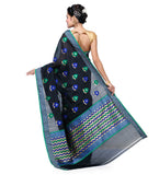 Black Chanderi Cotton Banarasi Saree