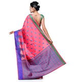 Carrot Chanderi Cotton Banarasi Saree