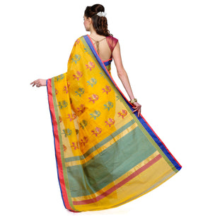 Golden Chanderi Cotton Banarasi Saree