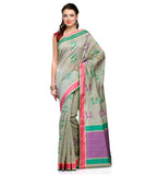 Sage Chanderi Cotton Banarasi Saree