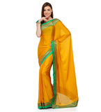 Mustard Faux Crepe Saree