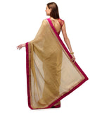 Beige Satin Saree