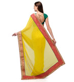 Yellow Marvel Chiffon Saree