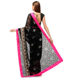 Black Net Saree