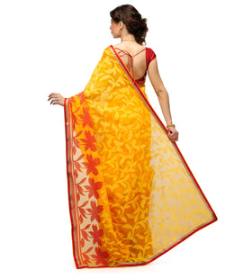 Gold Bhagalpuri Net Saree