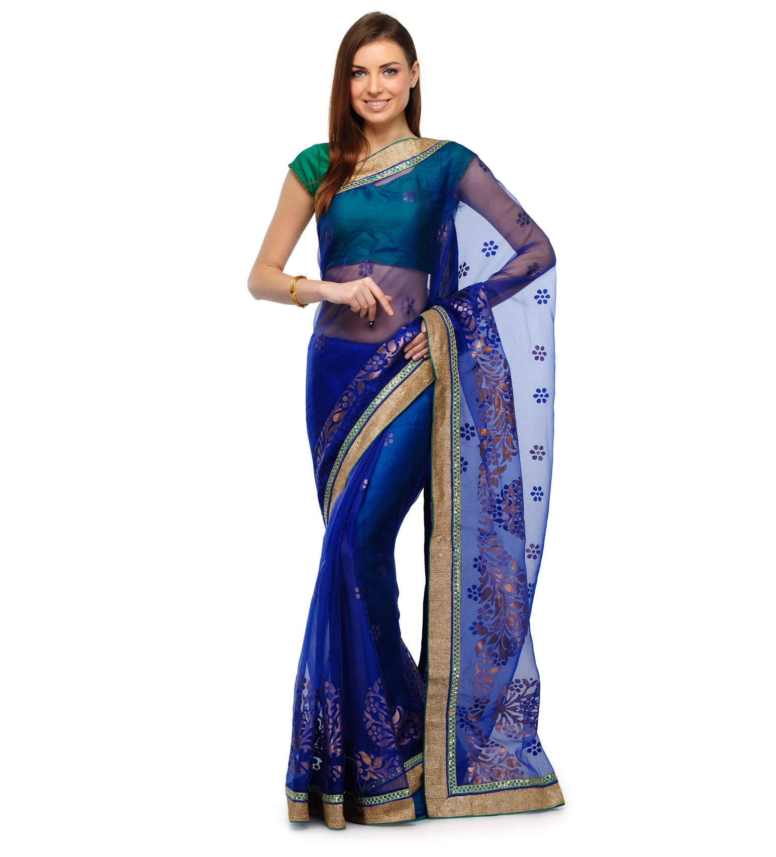 Royal Blue Tissue Saree