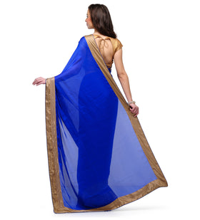 Royal Blue Satin Saree