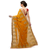 Mustard Faux Georgette Saree