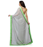 Gray Faux Chiffon Saree