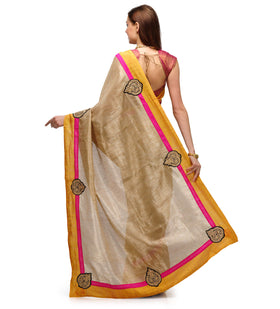 Fawn Bhagalpuri Kheecha Saree