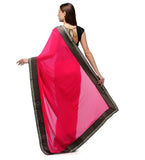 Magenta Faux Georgette Saree