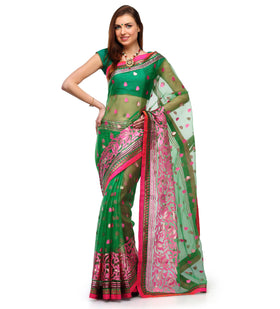 Green Tissue Saree