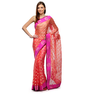 Peach Tissue Saree