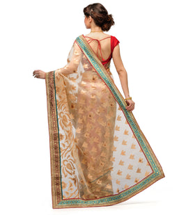 Beige Tissue Saree