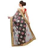 Gray Bhagalpuri Net Saree