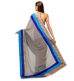 Gray Faux Georgette Saree