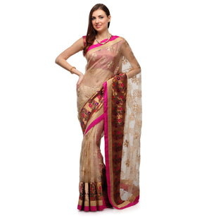 Fawn Tissue Saree