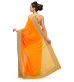 Orange and Yellow Marvel Chiffon Shaded Saree