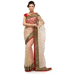 Beige Tissue Saree