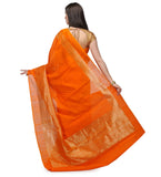 Orange Matka Silk Handloom Saree