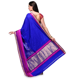 Royal Blue Katan Silk Handloom Patola Saree