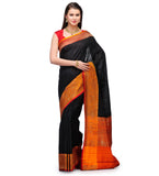 Black Banarsi Matka Silk Handloom Saree