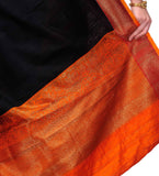 Black Banarsi Matka Silk Handloom Saree