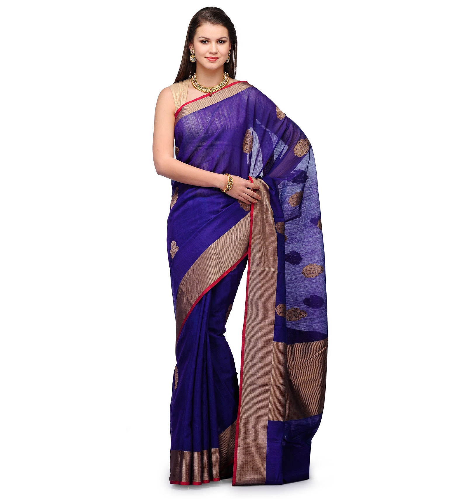 Royal Blue Banarsi Moonga Silk Handloom Saree