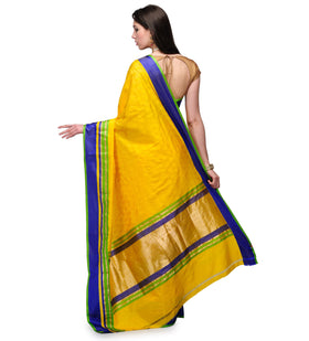 Yellow Katan Banarsi Handloom Silk Saree