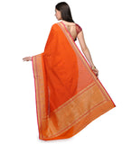 Orange Silk Georgette Saree