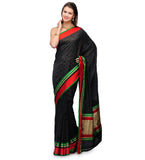 Black Katan Banarsi Handloom Silk Saree