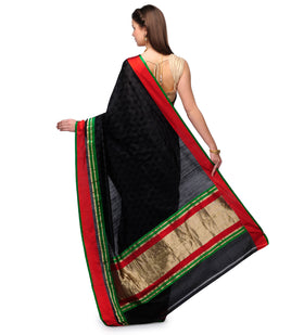 Black Katan Banarsi Handloom Silk Saree