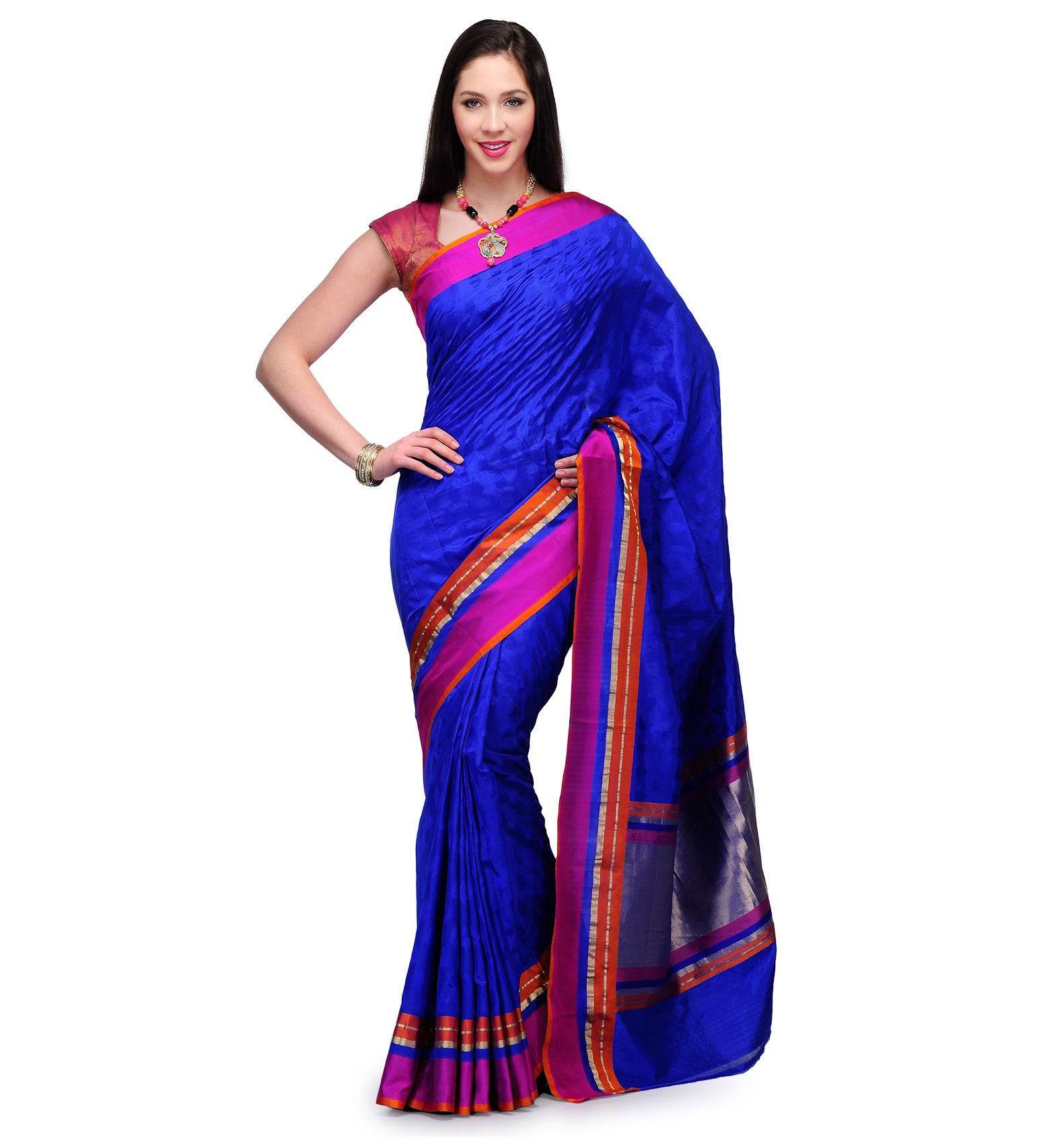 Royal Blue Katan Banarsi Handloom Silk Saree