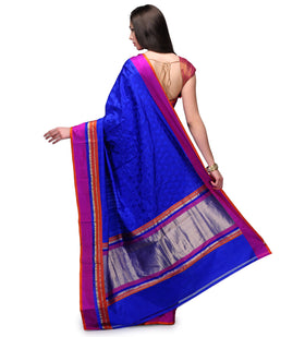 Royal Blue Katan Banarsi Handloom Silk Saree