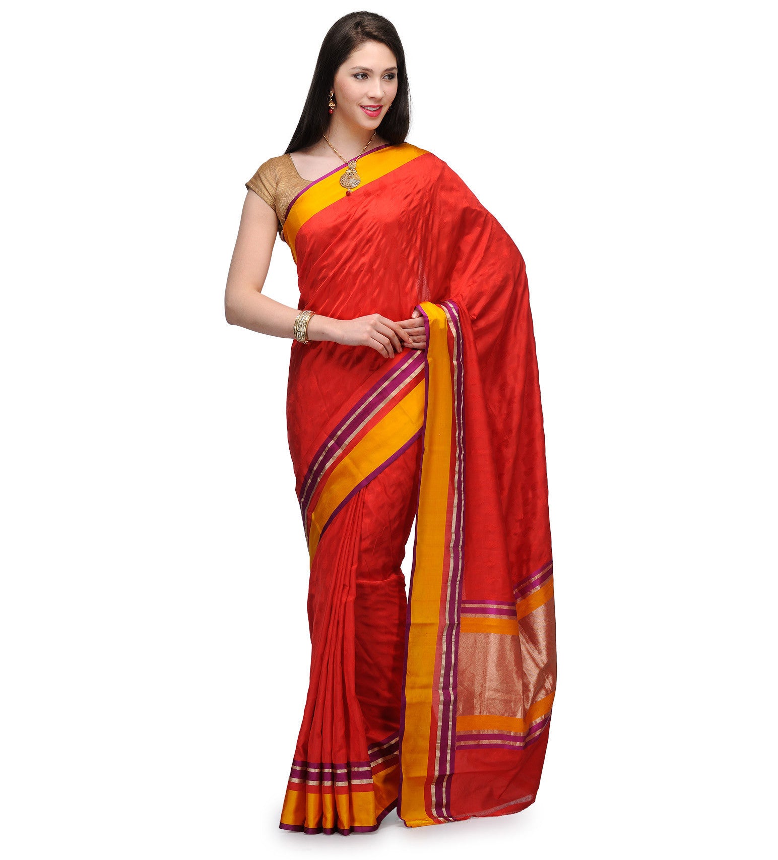 Maroon Katan Banarsi Handloom Silk Saree