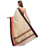 Beige Katan Banarsi Handloom Silk Saree