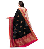 Black Banarsi Matka Silk Handloom Saree